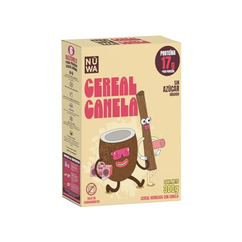 NÜWA 2MixPack Cereal Keto- Cereal con delicioso sabor a cacao o canela, almendras, coco y cacahuate - Alto en proteína y fibra - Sin azúcar añadida - Vegano - Ingredientes naturales y sin gluten