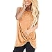 Mlide Womens Casual T-Shirts Plus Size Solid Color Round Neck Blouse Fashion Soft Pullover,Sleeveless-Orange,Mthumb 1