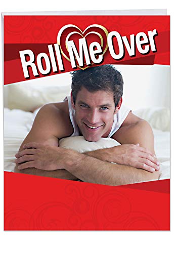 Jumbo Roll Me Over Valentine's Day Card' Greeting Card with Envelope (8.5 x 11 Inch) - Handsome Man