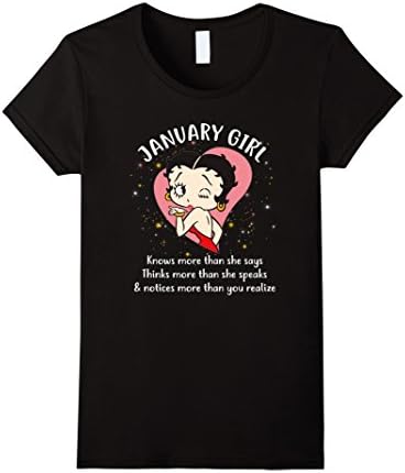 Womens January Girl Birth Day T-Shirt XL Black