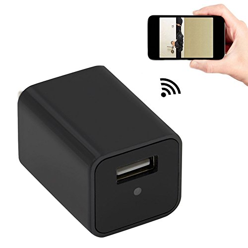 Hidden Cameras Charger Adapter,EOVAS HD USB Wall Charger Adapter Wireless Wifi Hidden Spy Camera / Nanny Cam Video Recorder Support Smartphone Remote View