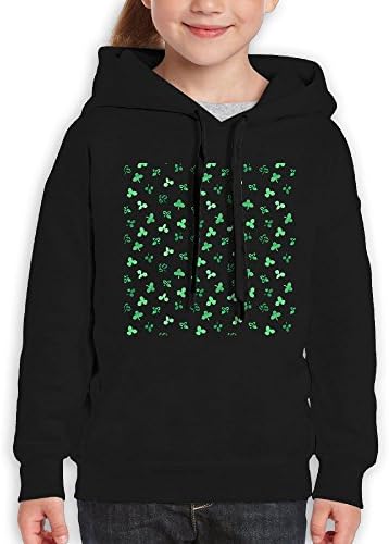 Vintopia Girl Clover Leaves Casual Style Walk Black Fleeces L