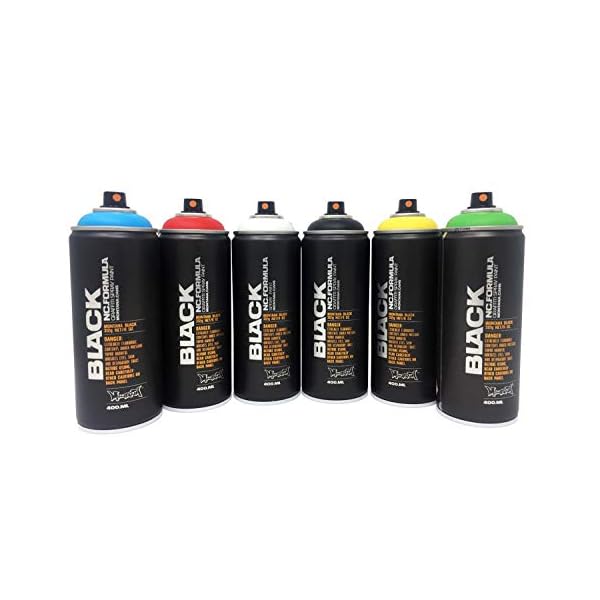 Montana Black SprÃ¼hdosen Set Grundfarben + ErsatzsprÃ¼hkÃ¶pfe - Graffiti Street Art 6 x 400 ml – Bild 4