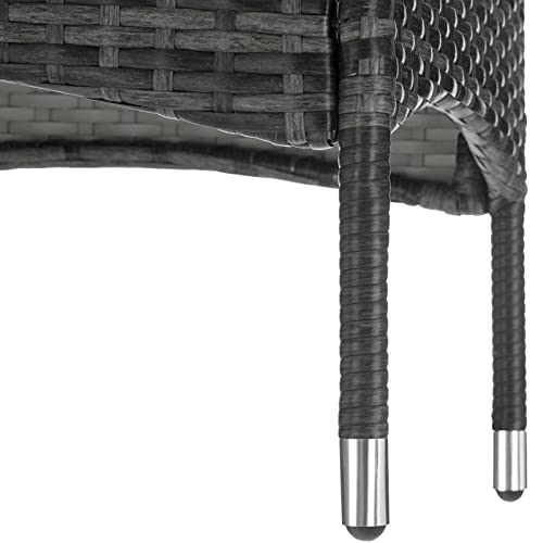 Yeer Stahl Poly Rattan Sitzgruppe Rattanmöbel Gartenset Gartenmöbel Essgruppe grau – Bild 8