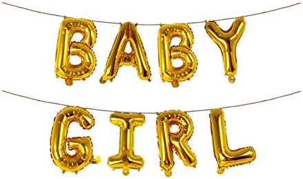 Treasures Gifted 16 Inch Baby Girl Metallic Gold Banner Foil