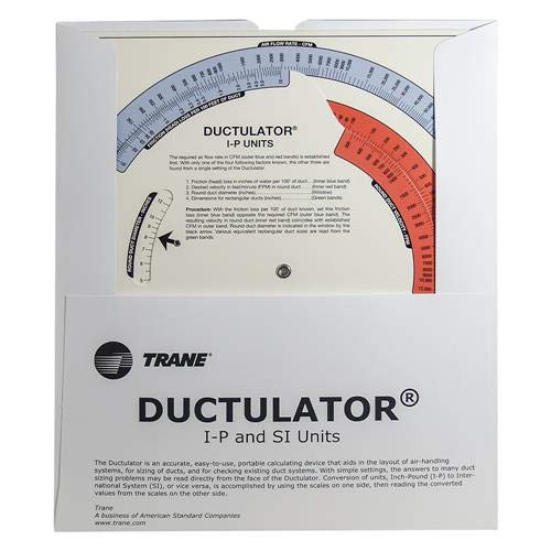 Ductulator Trane Duct Sizing Calculator English Metric Units HVAC