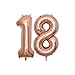 BALBALONAR 40 inch Jumbo 18th Rose Gold Foil Balloons for Birthday Party Supplies,Anniversary Events Decorations and Graduation Decorations