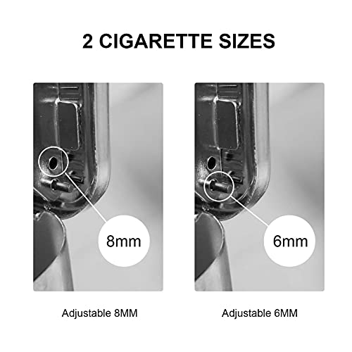 Automatic Rolling Box, Zooqi Cigarette Rolling Machine Portable Metal Box, Pocket Size Compact Weed Box for Rolling Tobacco, Smoking Roller and Storage Case (Silver)