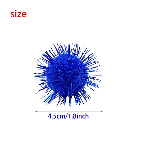 100 Pcs Sparkle Balls, 1.8 Inch Tinsel Sparkle Balls Cat Pet Toy Balls