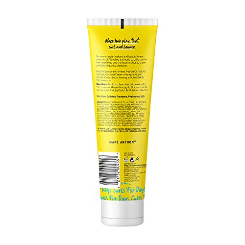 MARC ANTHONY CURLY HAIR CONDITIONER, STRICTLY CURLS – 3X MOISTURE FOR CURL DEFINING & ENHANCING – SHEA BUTTER, MARULA OIL, ALOE VERA & COCONUT CREAM – SULFATE FREE & COLOR SAFE FOR DRY DAMAGED HAIR
