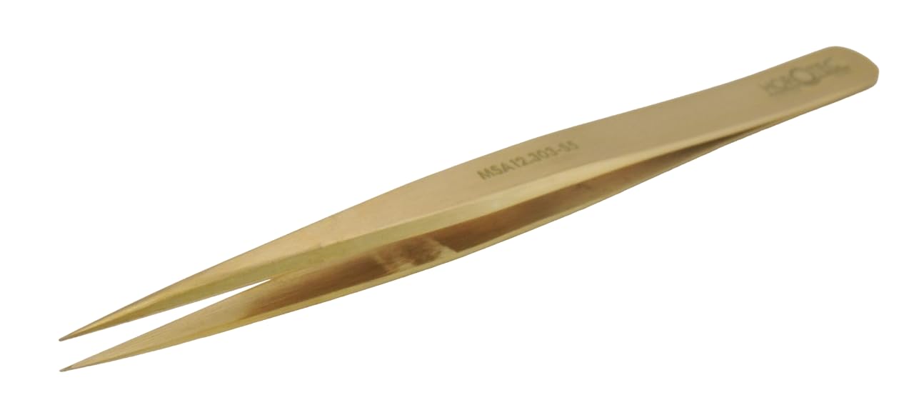 Horotec MSA12.303 Precision Tweezers for Watchmaking, Brass, Excellent Workmanship, Swiss Made, Various Sizes to Choose From (12.303-S5)
