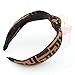 Designer Fendi Letter Logo Headbands - Cross Knot Wide Hard Hairbands for Women - Fashionable FF Print Hair Hoops for Girls - 3Pcs of Pack (FF Print Style)