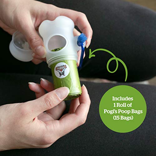 Pogi's Dog Poop Bag Dispenser with Metal Carabiner Clip Includes 1