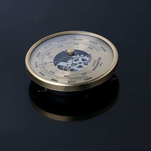 Sixsons Wall Mounted Barometer 108mm Round Dial Air Weather Station Air Pressure Monitoring Instrument Accurate Weather Prediction mmHg/hPa