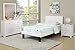 Poundex PU Upholstered Platform Bed, Twin, White