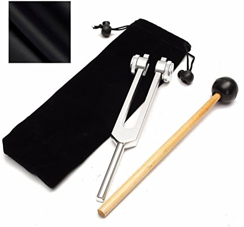 LGDehome Aluminum Alloy Precision 128 Cps Tuning Fork Instrument(Non-Magnetic ) Clinical Grade Nerve/Sensory Diagnostic Sound Healing Therapy +Silicone Hammer +Cleaning Cloth+ Soft Storage Bag