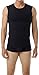 Underworks Men's Ultra Light Cotton Spandex Compression Muscle Shirt, Medium, Black