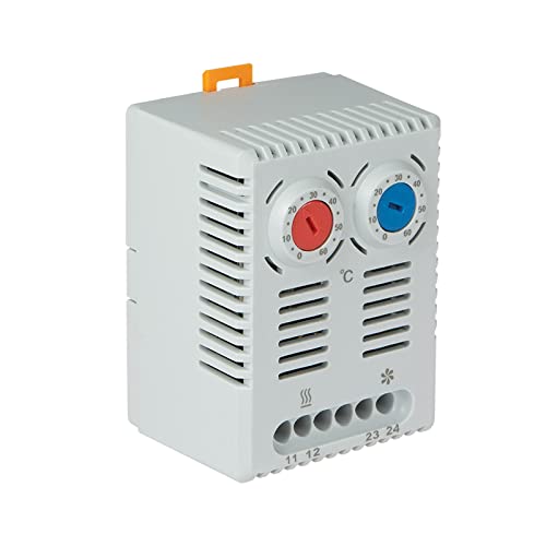 IBO thermostat for heating and cooling - TBGZ41 (double) NC NO, biometallic, TH35 rail