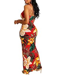 Beagimeg, vestido maxi de fiesta con estampado floral sexy y cuello en V, para mujer