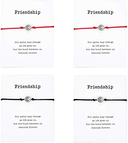 Neovivi Life Tree Charm Bracelets for Women Men Children Lucky Red String Friendship Wish Bracelets Jewelry Gift Adjustable
