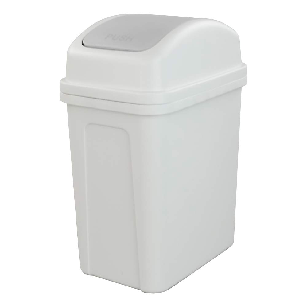 Asking 7 Liter Small Trash Bin with Swing-top Lid, Plastic Garbage Bin, Grey