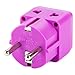 European Plug Adapter by Yubi Power 2 in 1 Universal Travel Adapter with 2 Universal Outlets - 2 Pack - Purple - Shucko Type E / F for France, Germany, Spain, Sweden, Turkey, Ukraine and More!