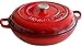 Enameled Cast Iron Covered Casserole-Caribbean (3 Quarts), Red - Utopia Kitchen
