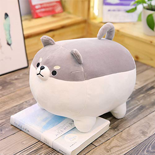 LtrottedJ Anime Shiba Inu Plush Stuffed Sotf Pillow Doll Cartoon Doggo Cute Shiba Soft Toy (Gray) - Thumbnail 3