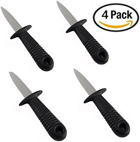 Yafeco Good Grips Stainless Steel Oyster Knife,Seafood Tool.with Non Slip Handle,Great for the Gift-(Pack of 4)