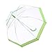 Rainbrace Transparent Bubble Umbrella Auto Open, Fashion Dome Shape with Color Trim (Green)