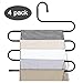 Pants Hanger Multi-Layer S-Style Jeans Trouser Hanger Closet Stainless Steel Rack Space Saver for Tie Scarf Jeans Clothes（4 Pack ）
