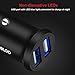 Car Charger, GOOLOO 24W 4.8A Metal Dual USB Car Adapter for iPhone X/8/7/6S/plus, iPad Pro/Air 2/Mini, Samsung Galaxy S8/S7/Edge and More - Black