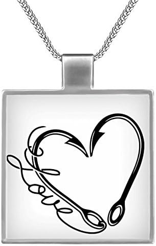 Fishing Anker Heart necklace, necklace for man, for woman