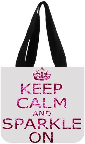 Fashion Custom Keep Calm and Sparkle On Tote Bag Canvas Shopping Bag