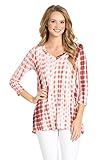 Frumos Womens Tie Dye V Neck 3/4 Sleeve Tunic Top