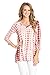 Frumos Womens Tie Dye V Neck 3/4 Sleeve Tunic Top
