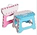 SAYGOGO 630792649219 Thick Plastic Folding Step Stool, Bath Stool, Ottoman, Conpliant Family, Travel, Fishing, Bathroom, etc.Pink/Blue, Random Color, Smallthumb 2