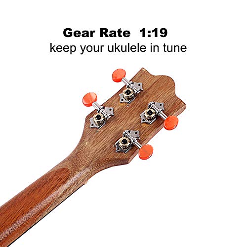 2R2L 9NB Ukulele Tuning Peg Machine Head Tuners For Ukulele 4 String Guitar with Chrome Red Buttons