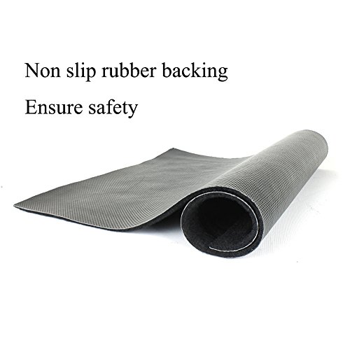 YK Decor Indoor Outdoor Entrance Rug Floor Mats Shoe Scraper Doormat Non Slip Rubber Backing Heavy Duty DooR Mat Waterproof Low-Profile Mats for Entry Garage High Traffic Areas (24x16 inch, Black)