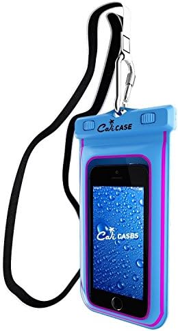CaliCase iPhone Universal Waterproof Floating Pouch (Blue Glow in the Dark)
