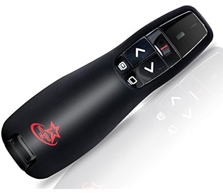 Red Star Tec Wireless Powerpoint and Keynote Presentation Remote Clicker PR-819 (Black, 1 Pack)