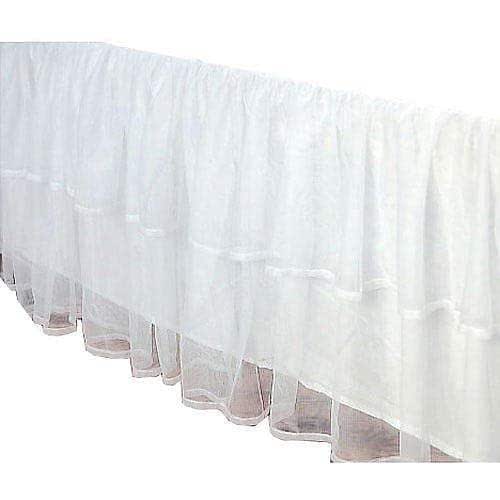 2Layered Lined Tulle Bed Skirt Any Drop Queen King Twin