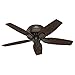 Hunter Fan Company, 51082, 42 inch Newsome Premier Bronze Low Profile Ceiling Fan with LED Lights and Pull Chain