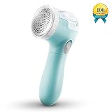 Xawy Lint Remover, Electric Clothes Sweater Fabric Shaver, Portable, Quickly and Effectively for Couch, Blanket, Curtain, Socks, Legging, Wool, Cashmere, Battery Operated, Sky Blue