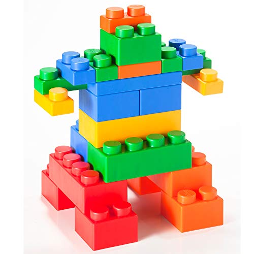 UNiPLAY Soft Building Blocks - Mix Series (60pcs). Educational and Creative Toys, Food Grade Material(antibacterial), Non-Toxic, BPA FREE, 100% SAFE for Kids, Toddlers, Baby, Preschoolers