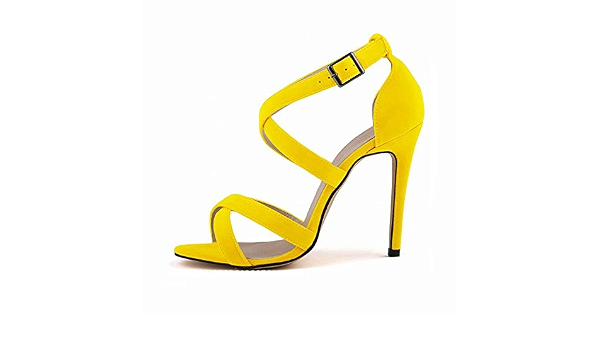 Amazon.com: GAO-GEN1 - Sandalias para mujer, 11 colores, talla 35-42, tacón  alto, para fiesta, verano, para mujer, sexy, oficina, dama, boda, calzado,  Amarillo, 5 M US : Ropa, Zapatos y Joyería
