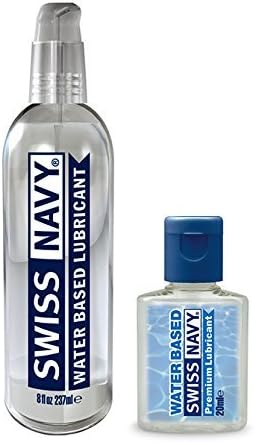 SWISS NAVY Premium Water Based Lubricant (8oz) PLUS FREE 20ml Bottle by SWISS NAVY