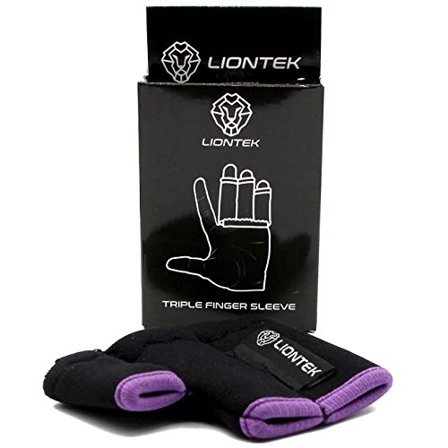 Liontek Triple Finger Sleeve Protective Finger Sleeve Tape Replacement - Brazilian Jiu Jitsu, BJJ, Judo, and Sports... (Medium)
