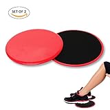 Gliding Discs Core Workout Exercise Sliders 4-FQ 2 Dual Sided Gliding Sliding Discs for Core Fitness, Ultimate Core Trainer, Gym, Carpet and Hardwood Floors Home Abdominal Exercise Equipment