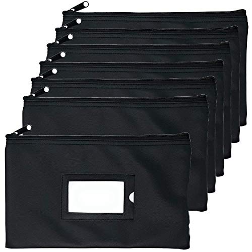Money Bank Deposit Bag with Zipper | 11x6 inch | Durable Leatherette Money Cash Coin Check Wallet Pouch for Men & Women with Framed ID Window and Blank Card | by GIDABRAND (7)